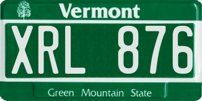 VT license plate XRL876