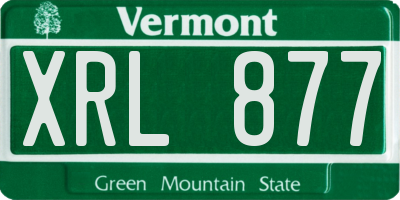 VT license plate XRL877