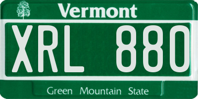 VT license plate XRL880