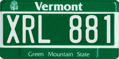 VT license plate XRL881
