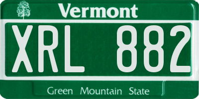VT license plate XRL882