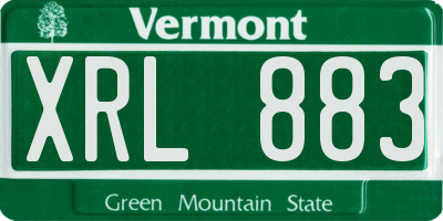 VT license plate XRL883