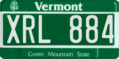 VT license plate XRL884