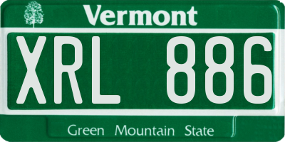 VT license plate XRL886