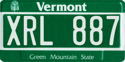 VT license plate XRL887