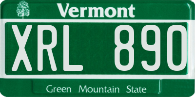 VT license plate XRL890