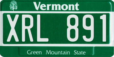 VT license plate XRL891