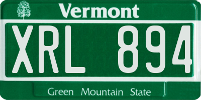 VT license plate XRL894