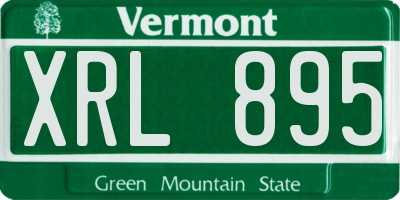VT license plate XRL895