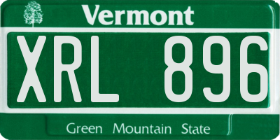 VT license plate XRL896