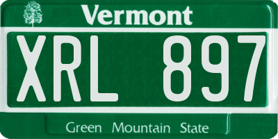 VT license plate XRL897