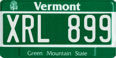 VT license plate XRL899