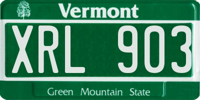VT license plate XRL903