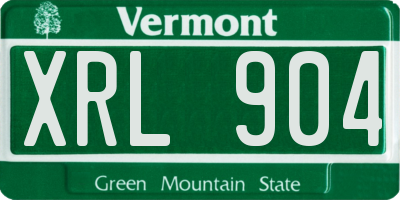 VT license plate XRL904