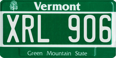 VT license plate XRL906