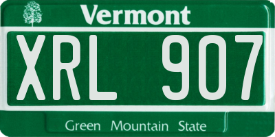 VT license plate XRL907