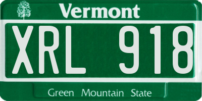 VT license plate XRL918