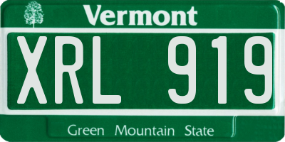 VT license plate XRL919