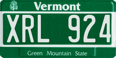 VT license plate XRL924