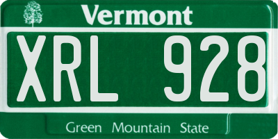 VT license plate XRL928
