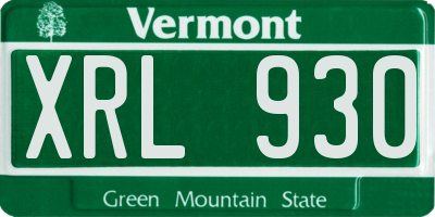 VT license plate XRL930