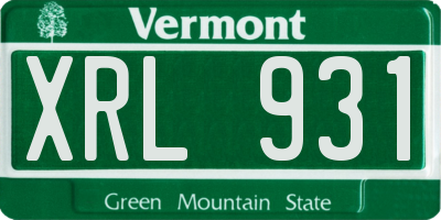 VT license plate XRL931