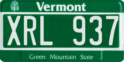 VT license plate XRL937