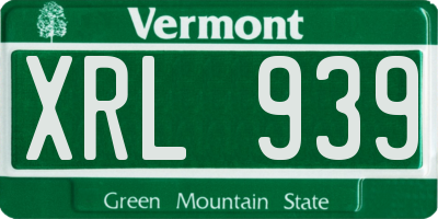 VT license plate XRL939