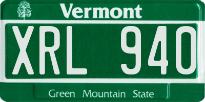 VT license plate XRL940