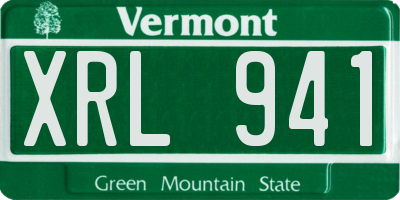 VT license plate XRL941