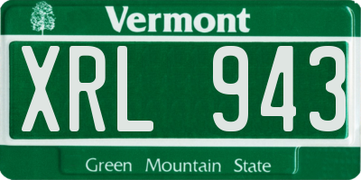 VT license plate XRL943
