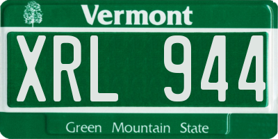 VT license plate XRL944