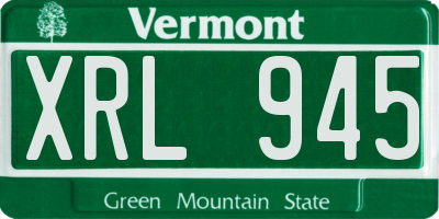 VT license plate XRL945