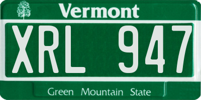 VT license plate XRL947