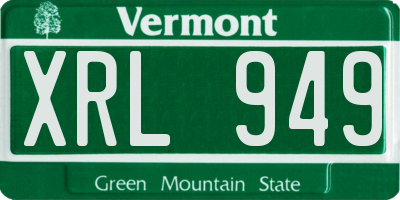 VT license plate XRL949