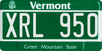VT license plate XRL950