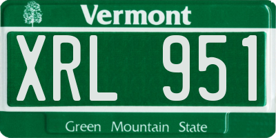 VT license plate XRL951