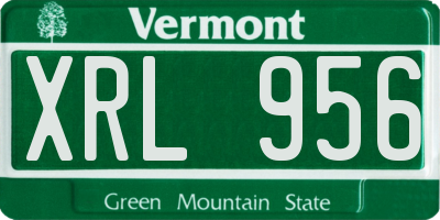 VT license plate XRL956