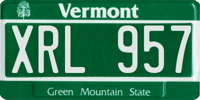 VT license plate XRL957