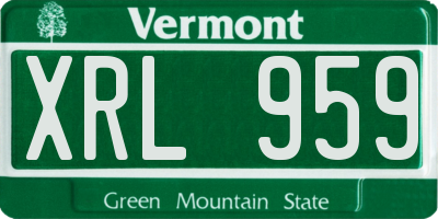 VT license plate XRL959