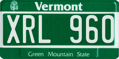 VT license plate XRL960