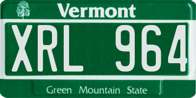 VT license plate XRL964
