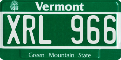 VT license plate XRL966