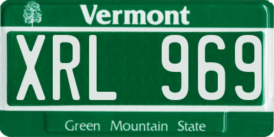 VT license plate XRL969