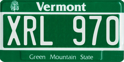 VT license plate XRL970