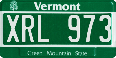 VT license plate XRL973