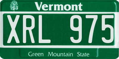 VT license plate XRL975