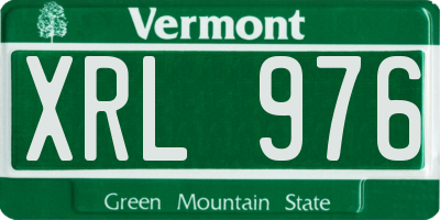 VT license plate XRL976