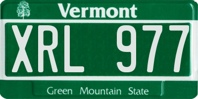 VT license plate XRL977