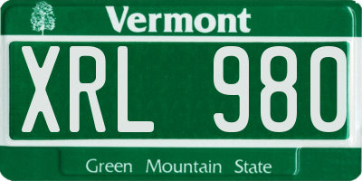 VT license plate XRL980
